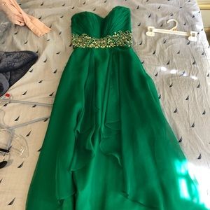 Dark green prom dress